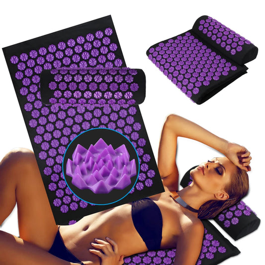 Premium Acupressure Mat & Pillow Set - Stress, Back & Neck Pain Relief