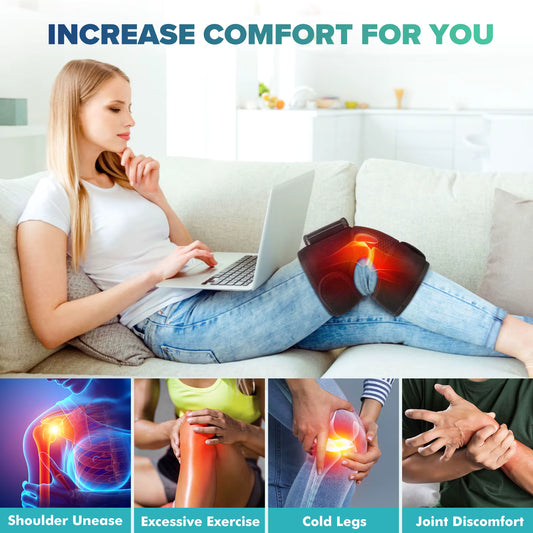 Heated Knee Massager — 3 Heat Levels & 3 Vibration Modes